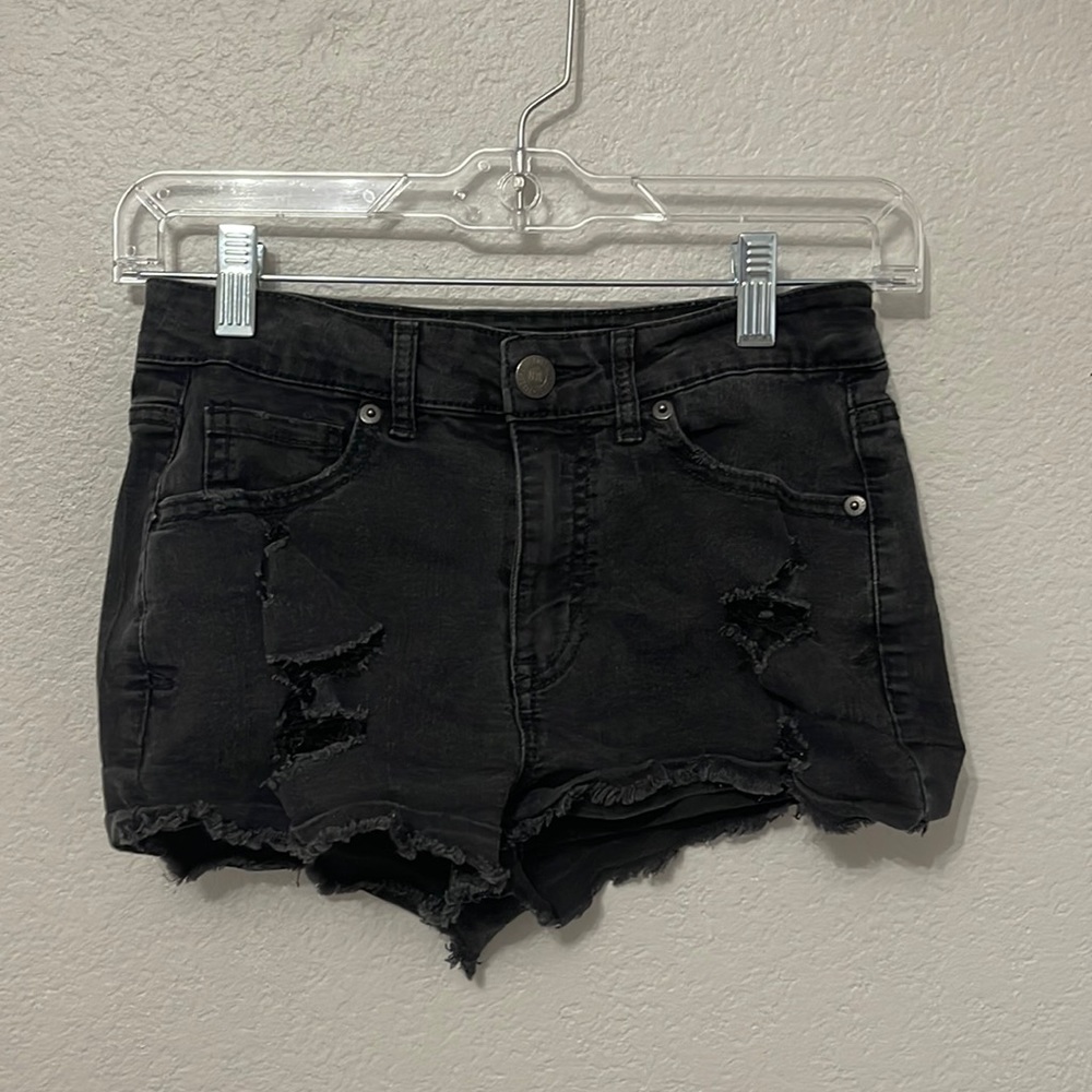 Black jean shorts